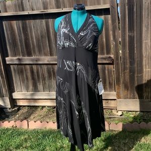 Black Halter Dress with Silver Sparkle design ✨